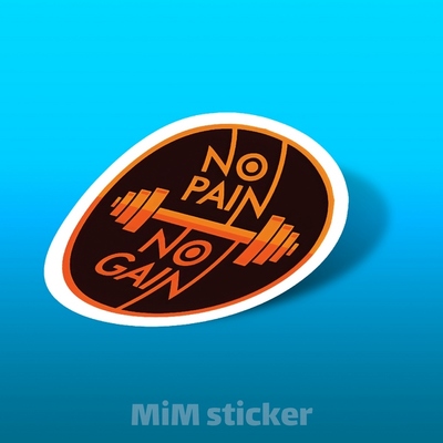 استیکر no pain no gain 